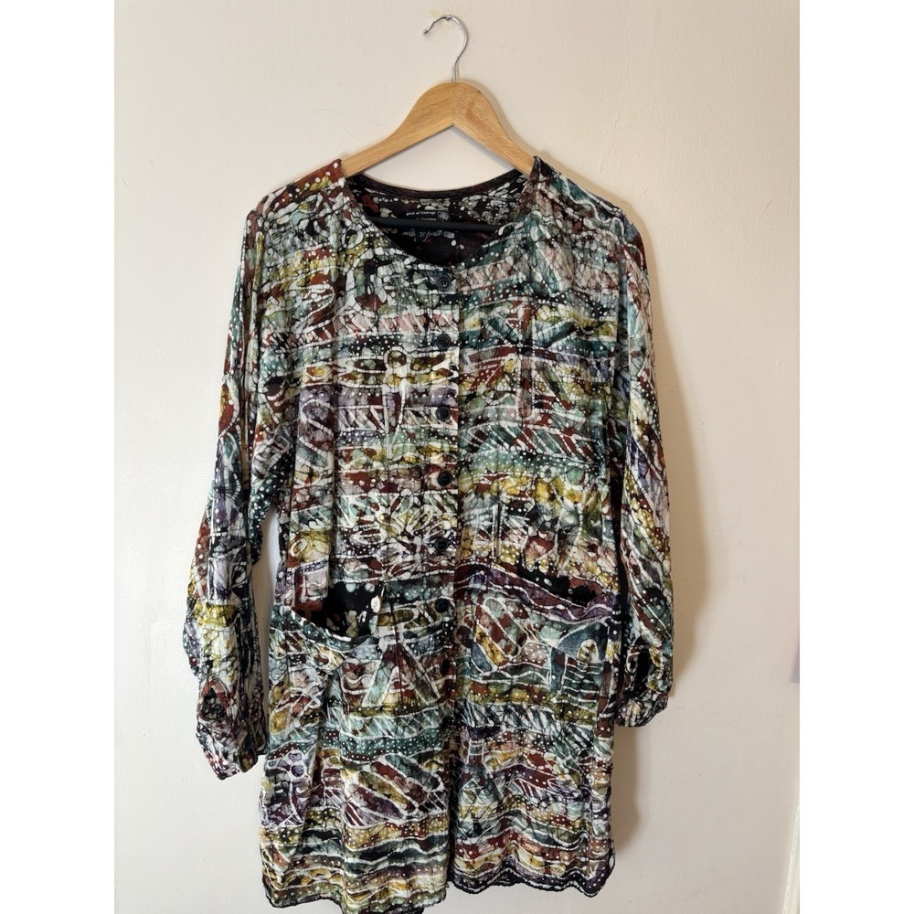 Spirit Of Courage Nnamdi Ibenagu Women's Long‎ Sleeve Batik Dress Size Small
